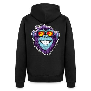 Lunettes de soleil tête de singe - Veste à capuche bio Premium Unisexe - noir - Dos - Nico (187cm)
