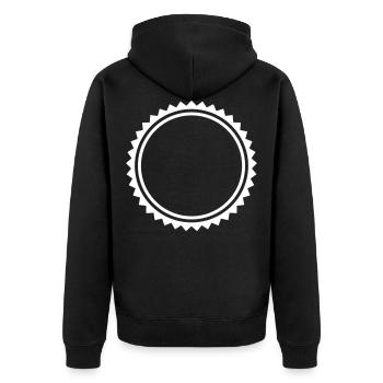 Emblem circle symbol blank icon - Unisex Premium Organic Zip Hoodie - black - Back - Nico (187cm)