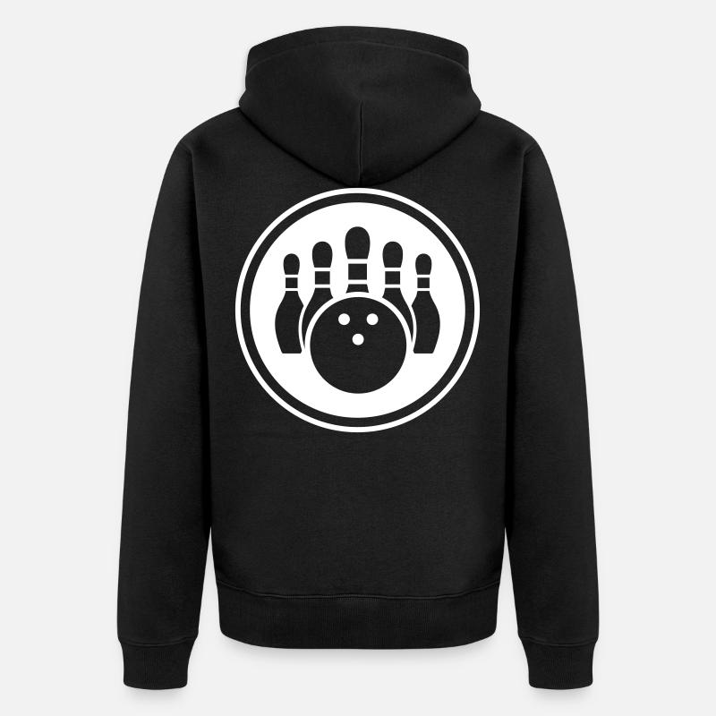 bowling icon - Unisex Premium Bio Zip Hoodie - Schwarz