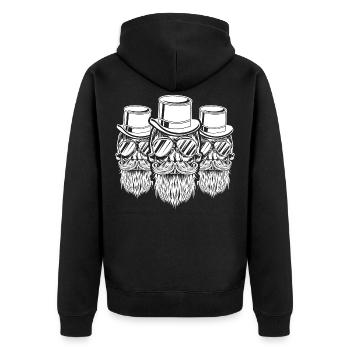 Junggesellenabschied groom crew hipster skelett - Unisex Premium Bio Zip Hoodie - Schwarz - Hinten - Nico (187cm)