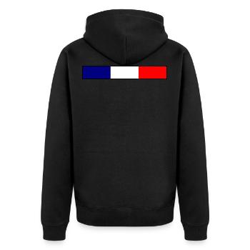 Frankreich Flagge - Unisex Premium Bio Zip Hoodie - Schwarz - Hinten - Nico (187cm)