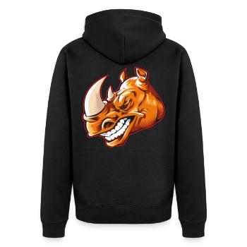 Tête de rhinocéros - Veste à capuche bio Premium Unisexe - noir - Dos - Nico (187cm)