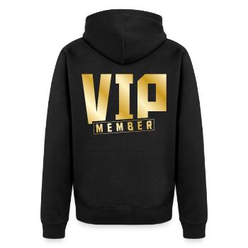 membre VIP or - Veste à capuche bio Premium Unisexe - noir - Dos - Nico (187cm)