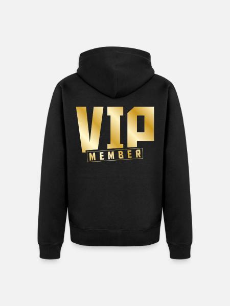 vip member gold - Unisex Premium Organic Zip Hoodie - black