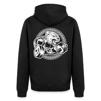 Bear beast workout - Unisex Premium Organic Zip Hoodie - black - Back - Nico (187cm)