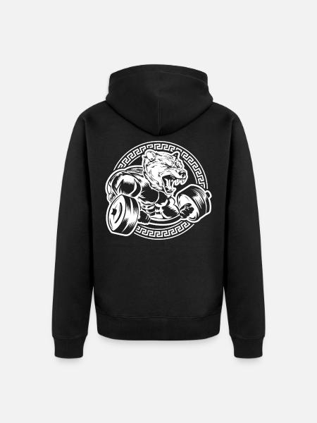 Bear beast workout - Unisex Premium Organic Zip Hoodie - black