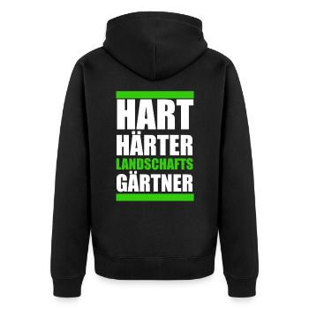 Garten - Unisex Premium Bio Zip Hoodie - Schwarz - Hinten - Nico (187cm)