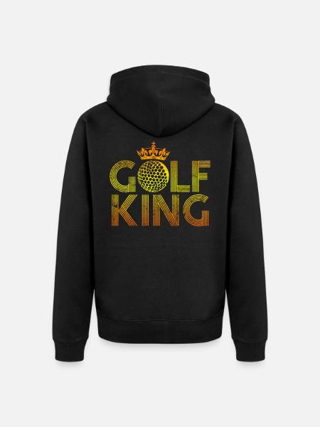 Golf King Spruch Krone - Unisex Premium Bio Zip Hoodie - Schwarz