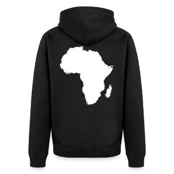 afrika silhouette - Unisex Premium Bio Zip Hoodie - Schwarz - Hinten - Nico (187cm)