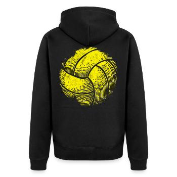Symbole de ballon de volley-ball - Veste à capuche bio Premium Unisexe - noir - Dos - Nico (187cm)