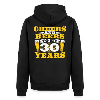 30. Geburtstag 30 Jahre Geschenk - Unisex Premium Bio Zip Hoodie - Schwarz - Hinten - Nico (187cm)