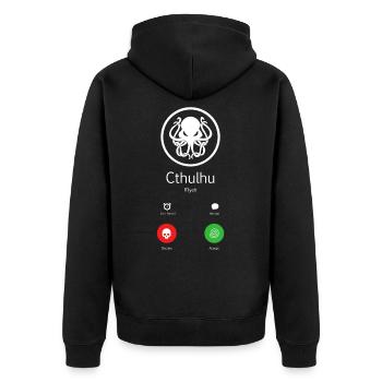 Rpg Cthulhu Cube D20 Board Game Gift Shirt - Unisex Premium Organic Zip Hoodie - black - Back - Nico (187cm)