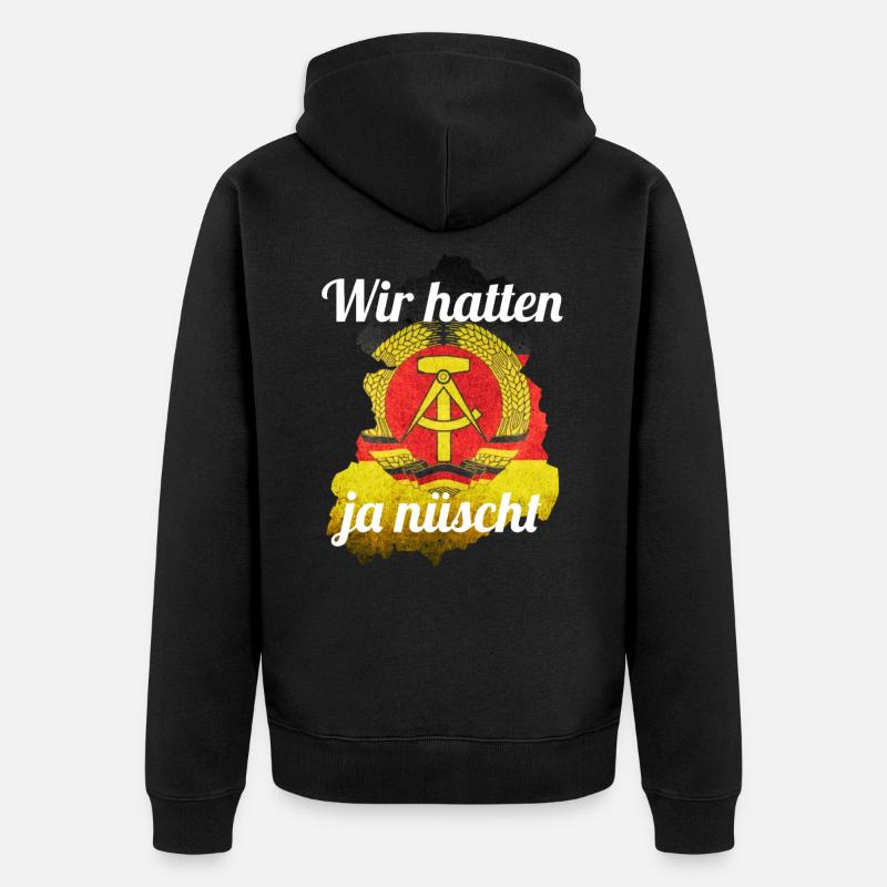 DDR OSSI - Unisex Premium Bio Zip Hoodie - Schwarz