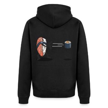 Sushi Fighter - Unisex Premium Organic Zip Hoodie - black - Back - Nico (187cm)