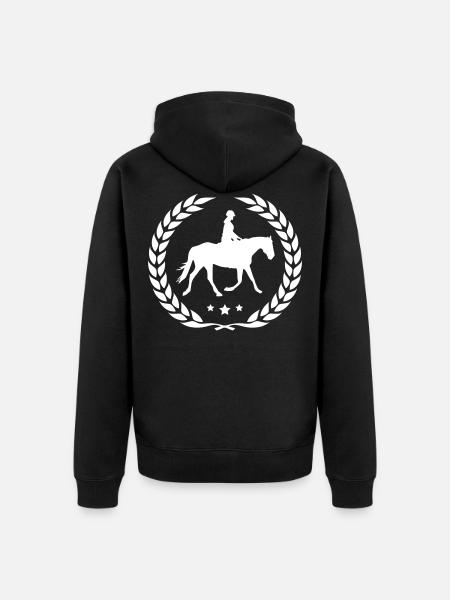 riding icon silhouette wreath - Unisex Premium Organic Zip Hoodie - black