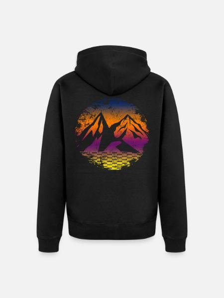Mountains symbol Mountains - Unisex Premium Organic Zip Hoodie - black