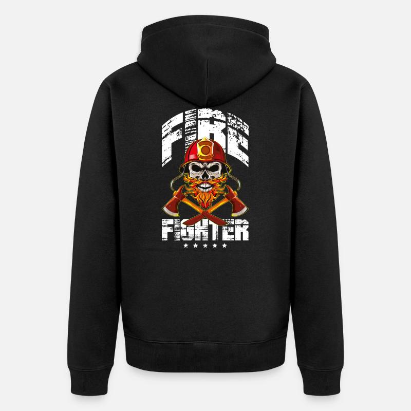 Pompier pompiers squelette cool - Veste à capuche bio Premium Unisexe - noir