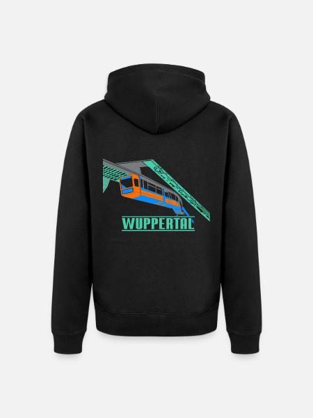 Wuppertal Schwebebahn - Unisex Premium Bio Zip Hoodie - Schwarz