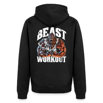gorilla beast workout gym - Veste à capuche bio Premium Unisexe - noir - Dos - Nico (187cm)
