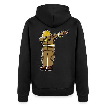 Youth Fire Brigade Volunteer Fire Brigade Association Fire - Unisex Premium Organic Zip Hoodie - black - Back - Nico (187cm)