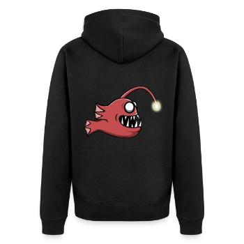 Poisson grenouille pêche en haute mer rétro pêcheur drôle - Veste à capuche bio Premium Unisexe - noir - Dos - Nico (187cm)