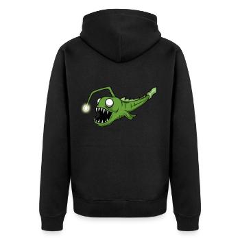Poisson grenouille pêche en haute mer rétro pêcheur drôle - Veste à capuche bio Premium Unisexe - noir - Dos - Nico (187cm)
