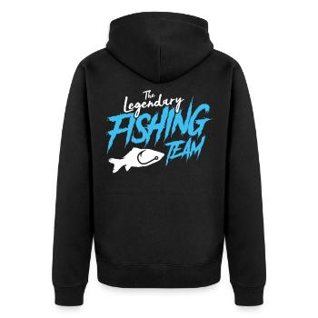 Logo de poisson équipe pêcheur pêche - Veste à capuche bio Premium Unisexe - noir - Dos - Nico (187cm)