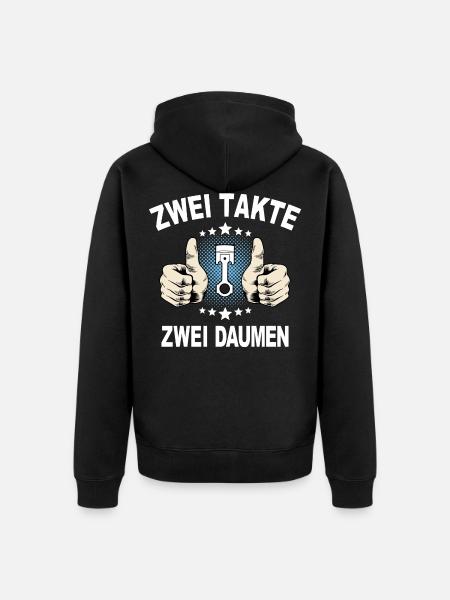 Zweitakter Moped Mofa - Unisex Premium Bio Zip Hoodie - Schwarz
