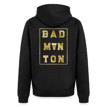Badminton Gold Sport - Veste à capuche bio Premium Unisexe - noir - Dos - Nico (187cm)