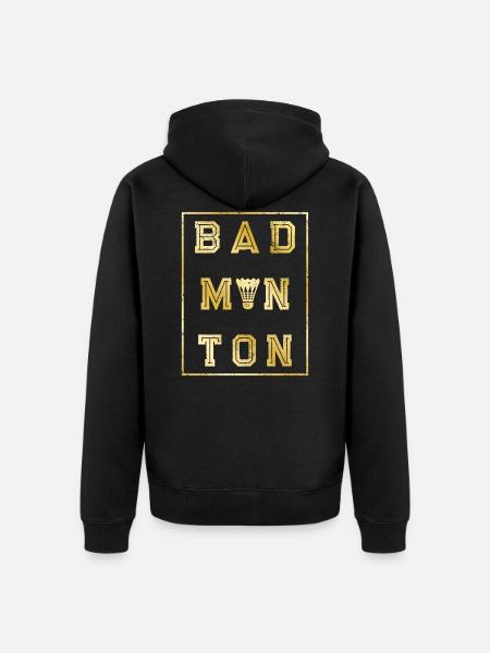 Badminton Gold Sport - Unisex Premium Organic Zip Hoodie - black