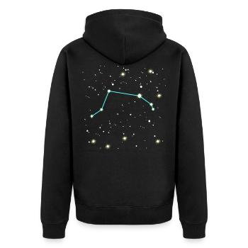 Conception de l'univers du signe du zodiaque Bélier - Veste à capuche bio Premium Unisexe - noir - Dos - Nico (187cm)