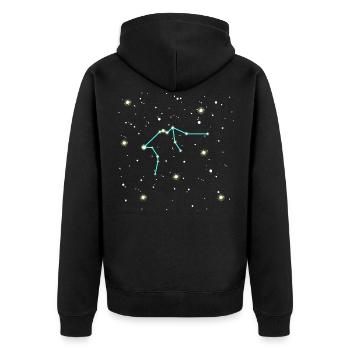 Conception de l'espace du signe du zodiaque Verseau - Veste à capuche bio Premium Unisexe - noir - Dos - Nico (187cm)