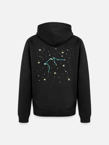 Aquarius zodiac sign space design - Unisex Premium Organic Zip Hoodie - black