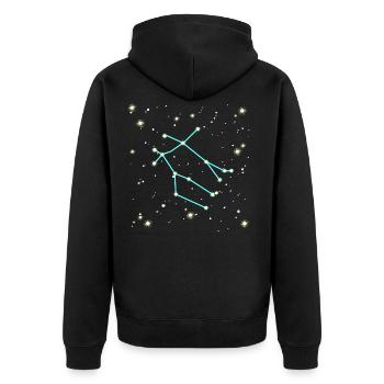 Conception de l'univers du signe du zodiaque Gémeaux - Veste à capuche bio Premium Unisexe - noir - Dos - Nico (187cm)