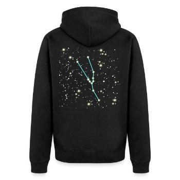 Conception de l'univers du signe du zodiaque taureau - Veste à capuche bio Premium Unisexe - noir - Dos - Nico (187cm)