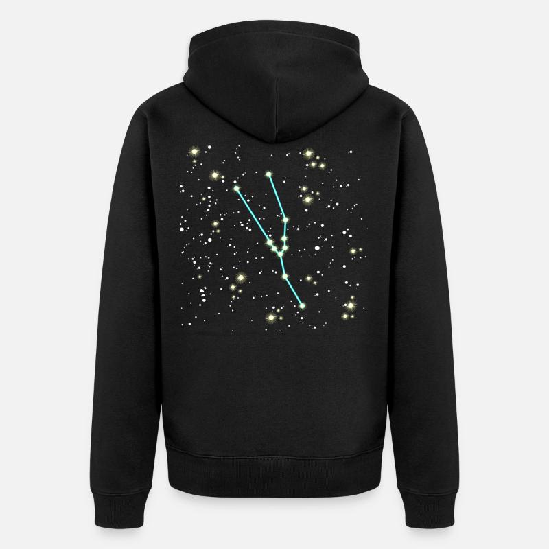 Stier Sternzeichen Weltall Design - Unisex Premium Bio Zip Hoodie - Schwarz