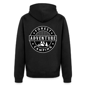 camping - Unisex Premium Organic Zip Hoodie - black - Back - Nico (187cm)