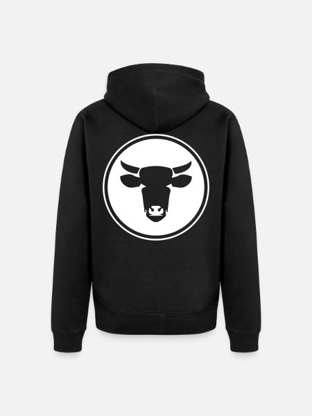 Cow head cow icon - Unisex Premium Organic Zip Hoodie - black
