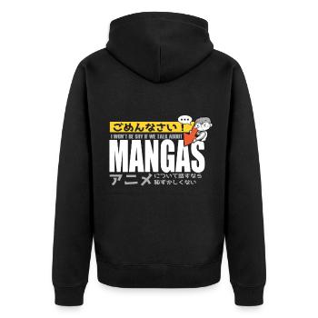 Manga Je ne serai pas timide Anime Weeb - Veste à capuche bio Premium Unisexe - noir - Dos - Nico (187cm)