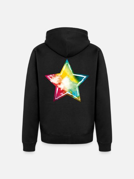 stern bunt symbol - Unisex Premium Bio Zip Hoodie - Schwarz