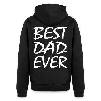 Bester vater - Unisex Premium Bio Zip Hoodie - Schwarz - Hinten - Nico (187cm)