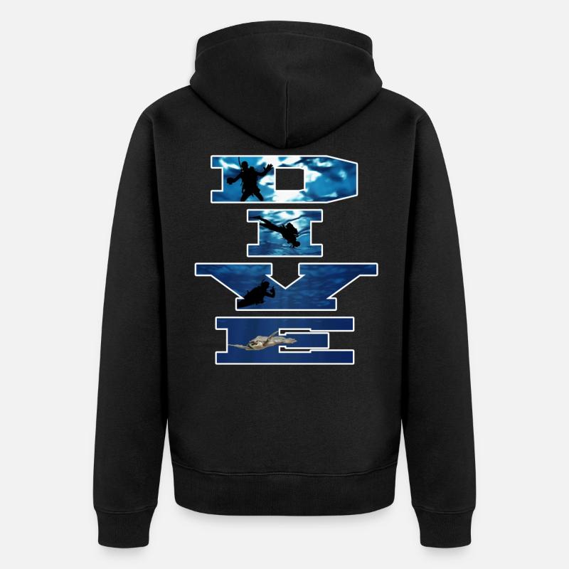 Plongeur, - Veste à capuche bio Premium Unisexe - noir