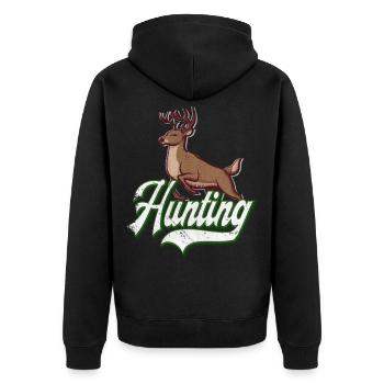 Chasse chasseur cerf cerf cadeau de chasse chien de chasse - Veste à capuche bio Premium Unisexe - noir - Dos - Nico (187cm)