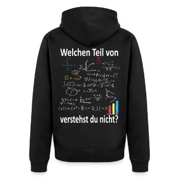 Mathematik Lehrer Welchen Teil von Mathe - Unisex Premium Bio Zip Hoodie - Schwarz - Hinten - Nico (187cm)