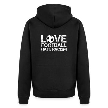 Anti-racisme - Veste à capuche bio Premium Unisexe - noir - Dos - Nico (187cm)