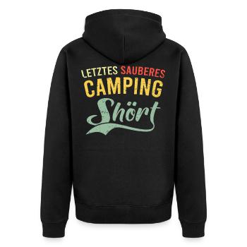 Camping campen sauberes Shört Spruch Geschenk Fun - Unisex Premium Bio Zip Hoodie - Schwarz - Hinten - Nico (187cm)