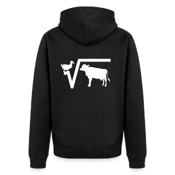 Cadeau de jeu de mots de professeur de mathématiques - Veste à capuche bio Premium Unisexe - noir - Dos - Nico (187cm)