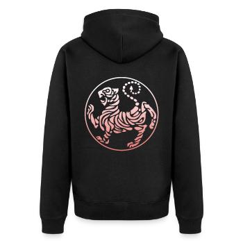 Shotokan karaté tigre arts martiaux symbole kick train - Veste à capuche bio Premium Unisexe - noir - Dos - Nico (187cm)