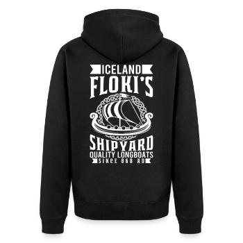 Viking Norse Father Odin Gift Viking Walhalla - Unisex Premium Organic Zip Hoodie - black - Back - Nico (187cm)
