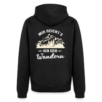 Mir reichts ich geh wandern Deutschland Flagge - Unisex Premium Bio Zip Hoodie - Schwarz - Hinten - Nico (187cm)
